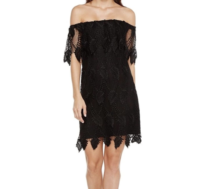 Adrianna Papell Off Shoulder Lace Shift Dress