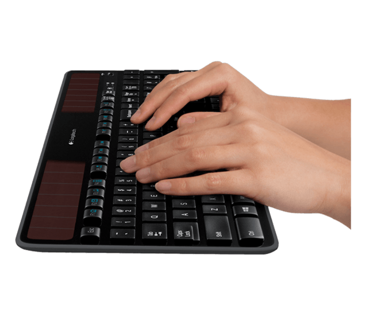 Logitech K750 Wireless Solar Keyboard for Windows Solar Recharging Keyboard 2.4GHz Wireless - Black