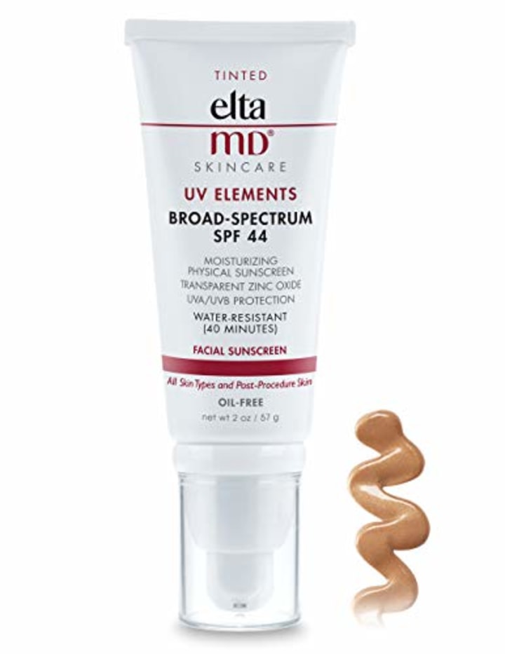 EltaMD UV Elements Tinted Face Moisturizer with Broad-Spectrum SPF 44, Mineral Face Sunscreen, Water-Resistant, Oil-free, 2.0 oz