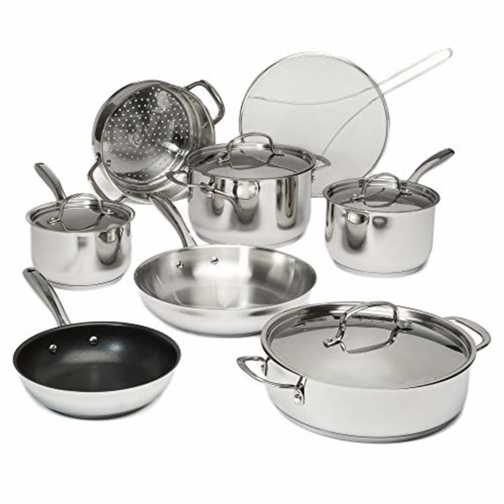 Goodful Classic Stainless Steel 12-Piece Cookware Set