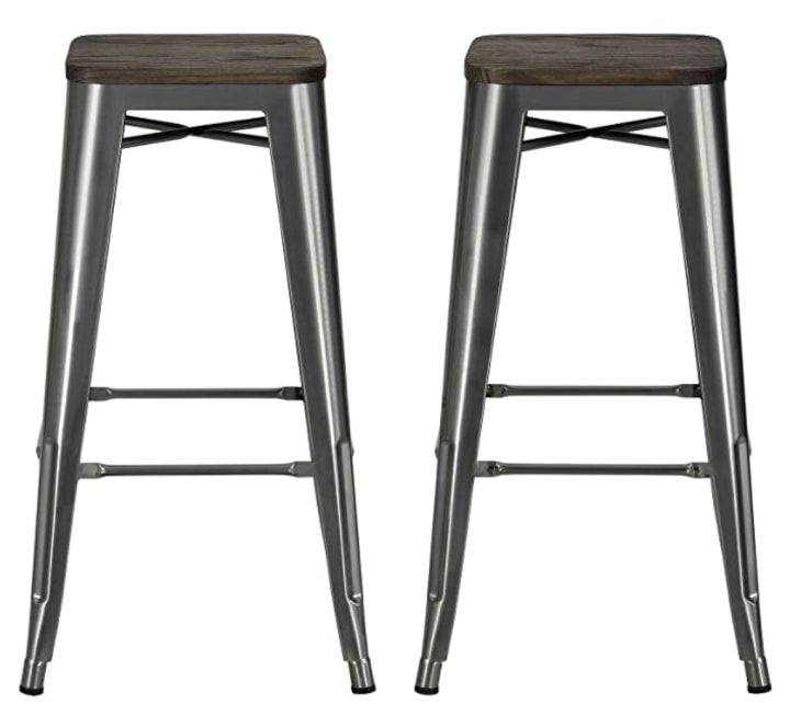 Novogratz DHP Fusion Metal Backless Bar Stool Set of two