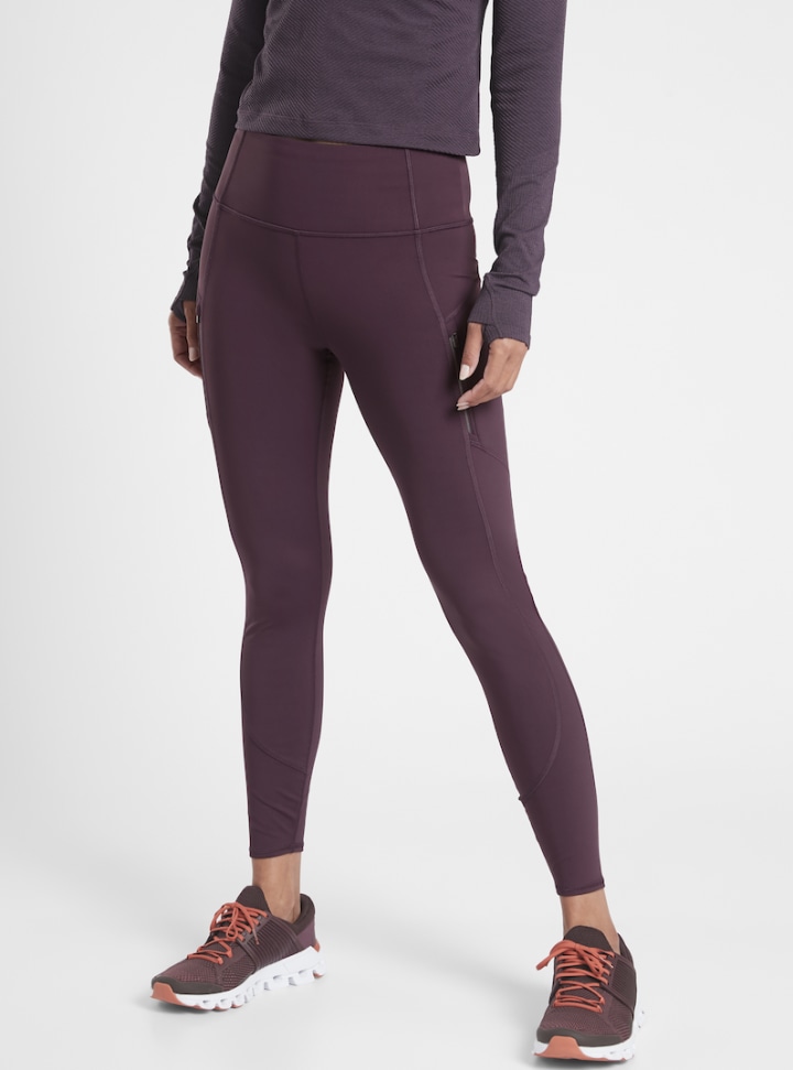 NEW ATHLETA Rainier Tight Ancient Forest Green, Winter Workout Hike Leggings  XS