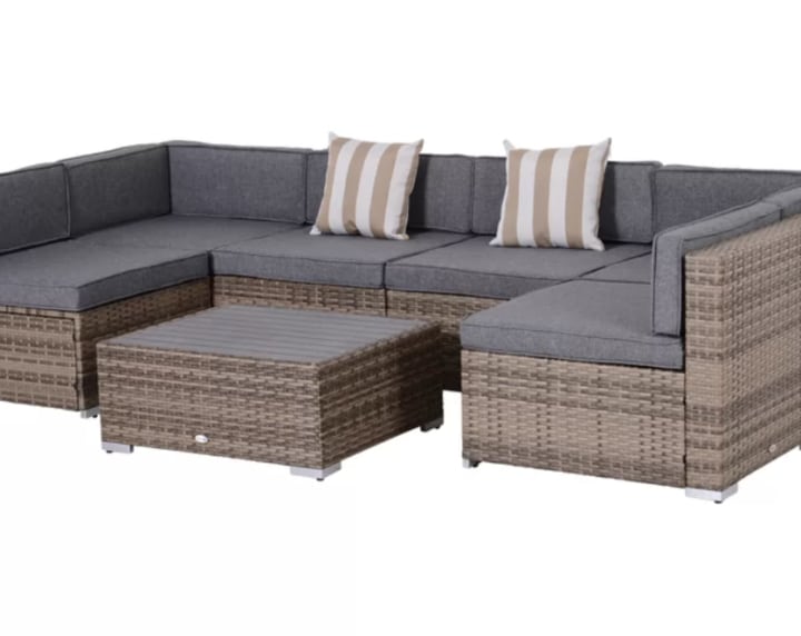 Sol 72 Outdoor Merton 7-Piece Sectional Seating. Best outdoor furniture sales 2021.