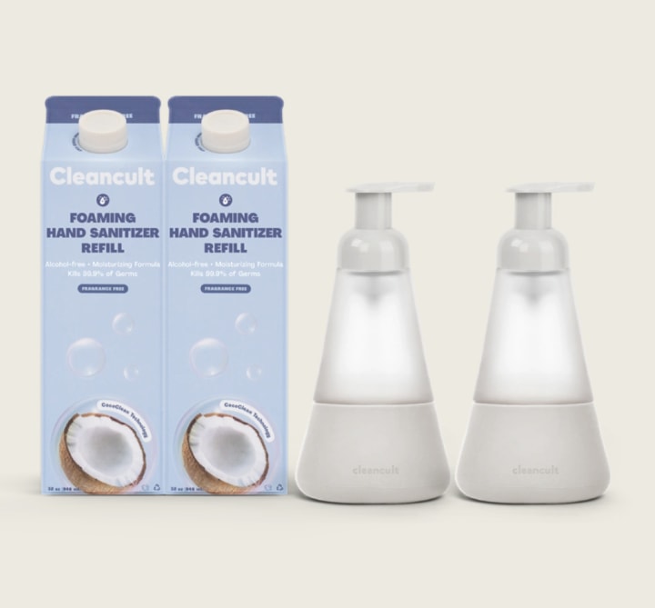 Cleancult Zero Waste Foaming Hand Sanitizer Bundle. New and notable launches this week.
