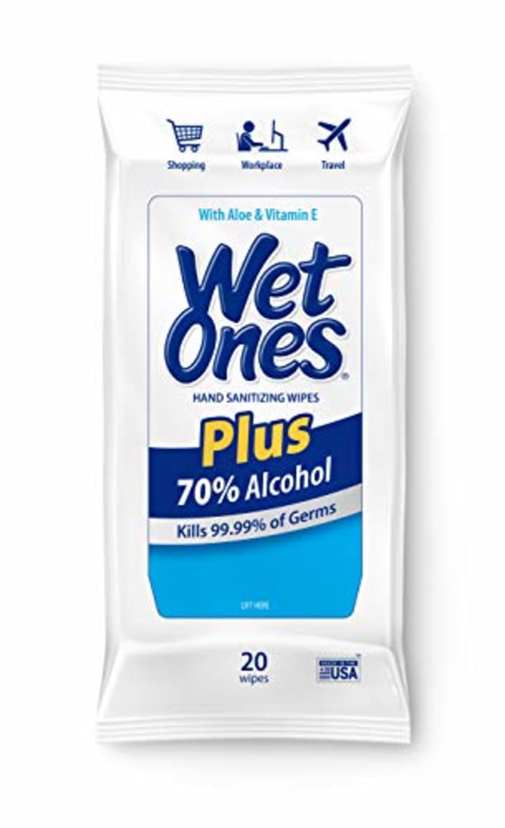 Wet Ones Plus Alcohol Hand Sanitizing Wipes