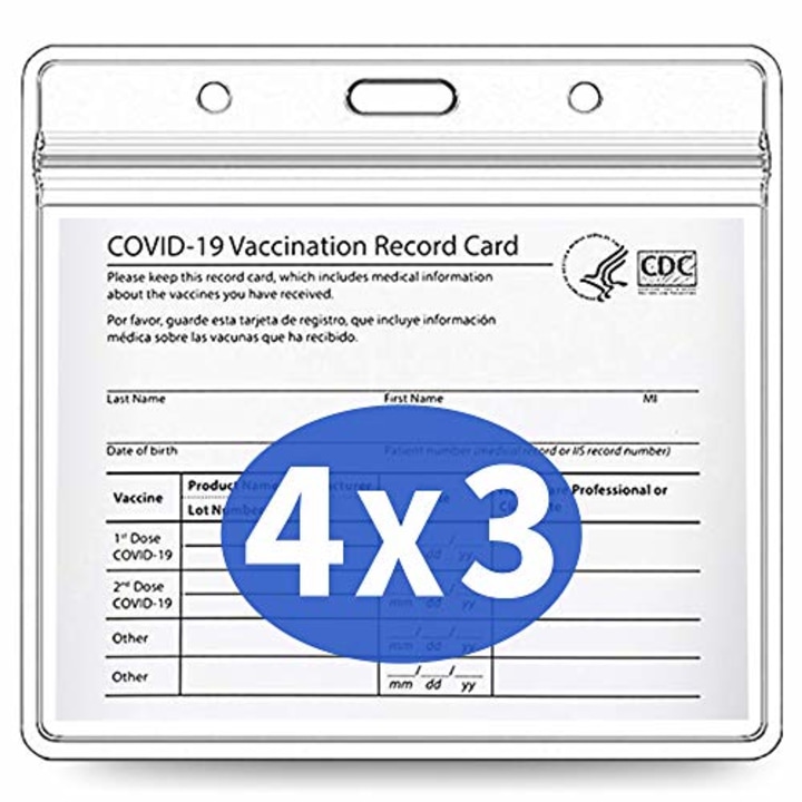 Clear CDC Vaccination Card Protector - 10 Pack