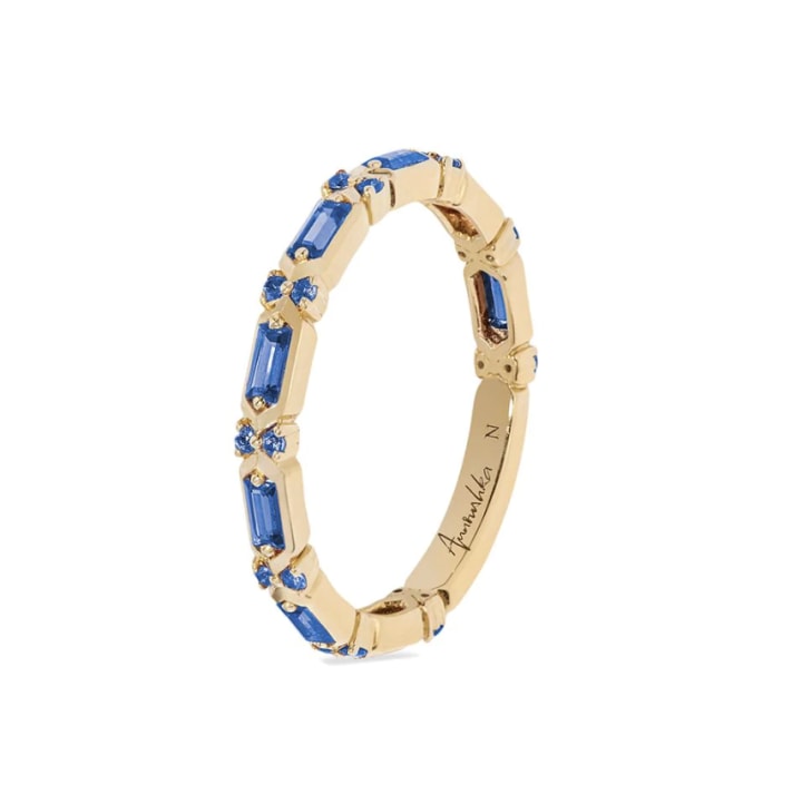 Annoushka 18ct Gold Blue Sapphire Baguette Ring