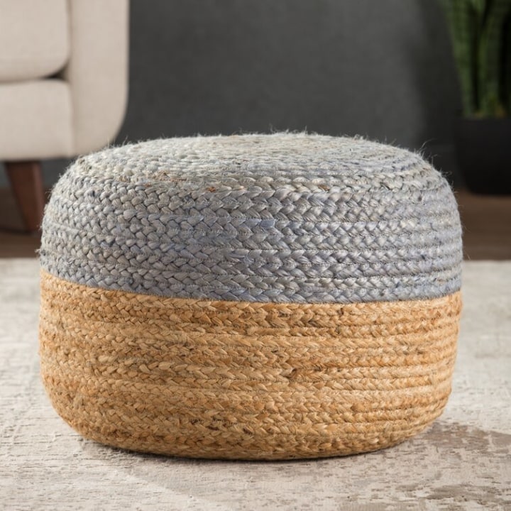 Teele 18&quot; Wide Round Pouf Ottoman