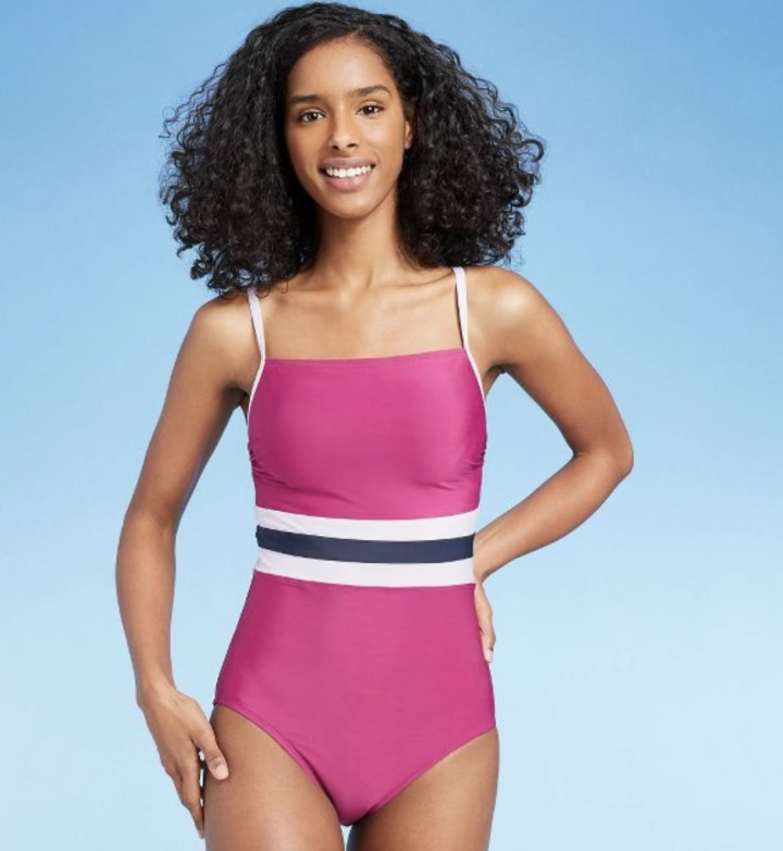 All in Motion Cranberry Colorblock Swimsuit