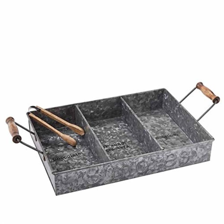 Mud Pie S&#039;More Tray 2 Piece Set.  Best s'mores makers and tools 2021.