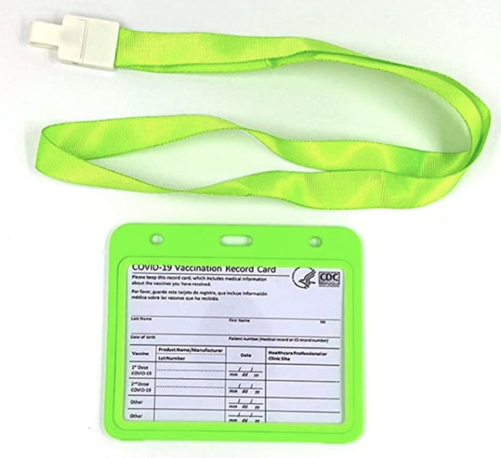 Vaccination Card Protector with Lanyard