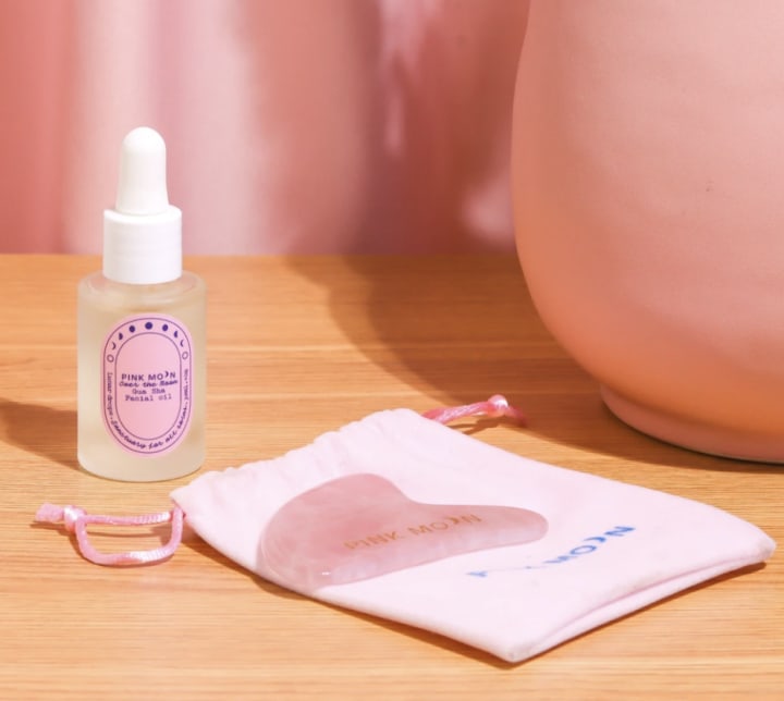 Pink Moon Over the Moon Gua Sha Duo