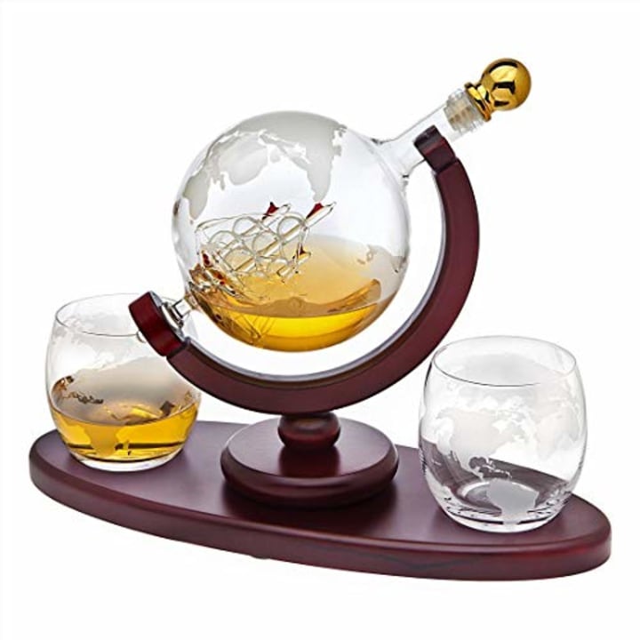 Godinger Whiskey Globe Decanter Set