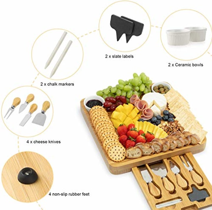 CTFT Cheese Board and Knife Set Bamboo Charcuterie Platter