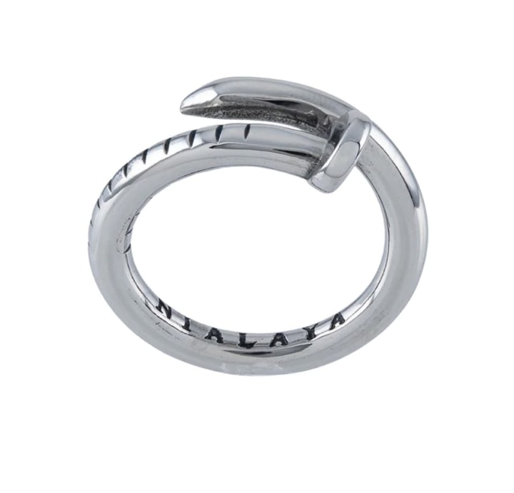 Nialaya Jewelry Dorje Engraved Nail Ring