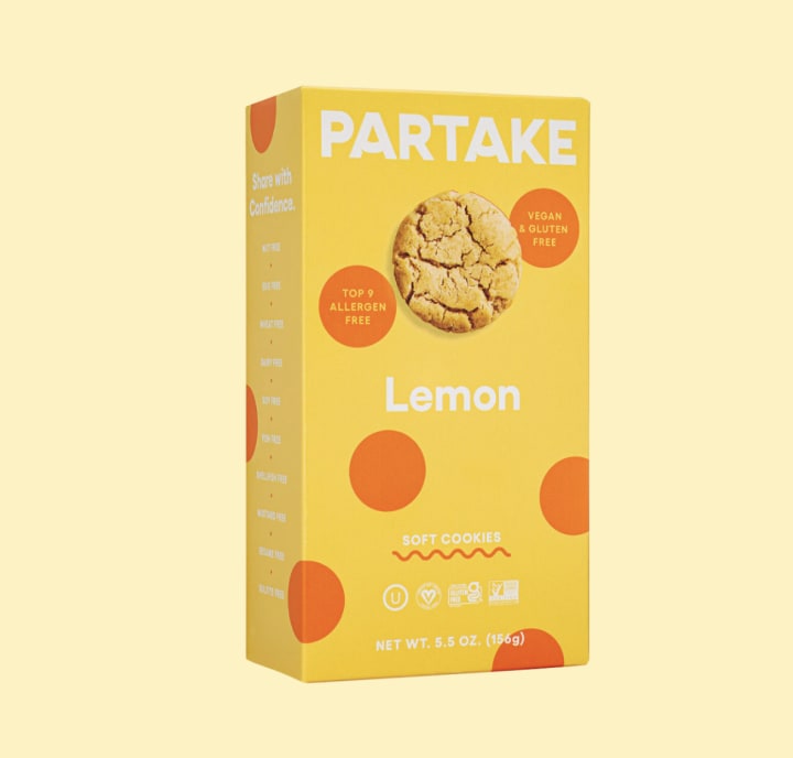 Partake Foods Soft Baked Lemon Cookies