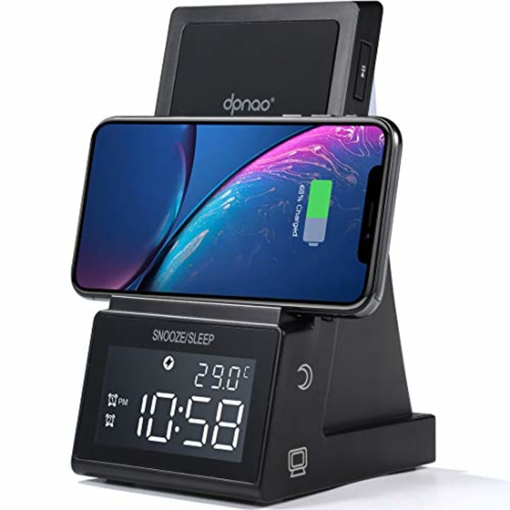 dpnao Alarm Clock with Wireless Charging