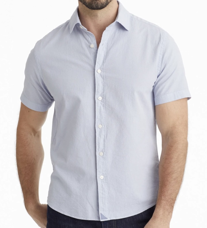 Untuckit Cotton Seersucker Short-Sleeve Pavao Shirt