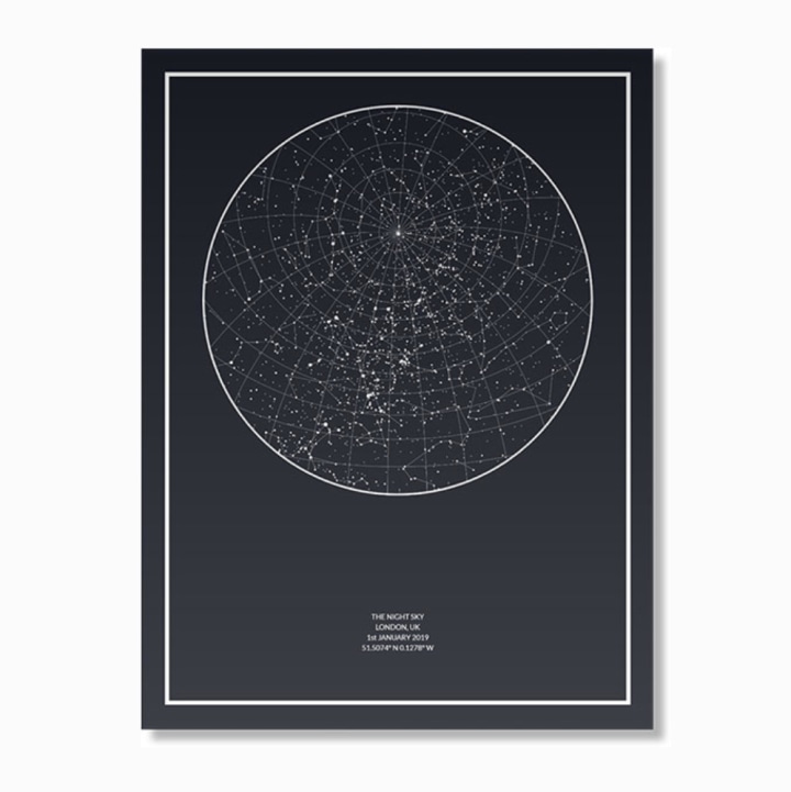 The Night Sky Custom Star Map