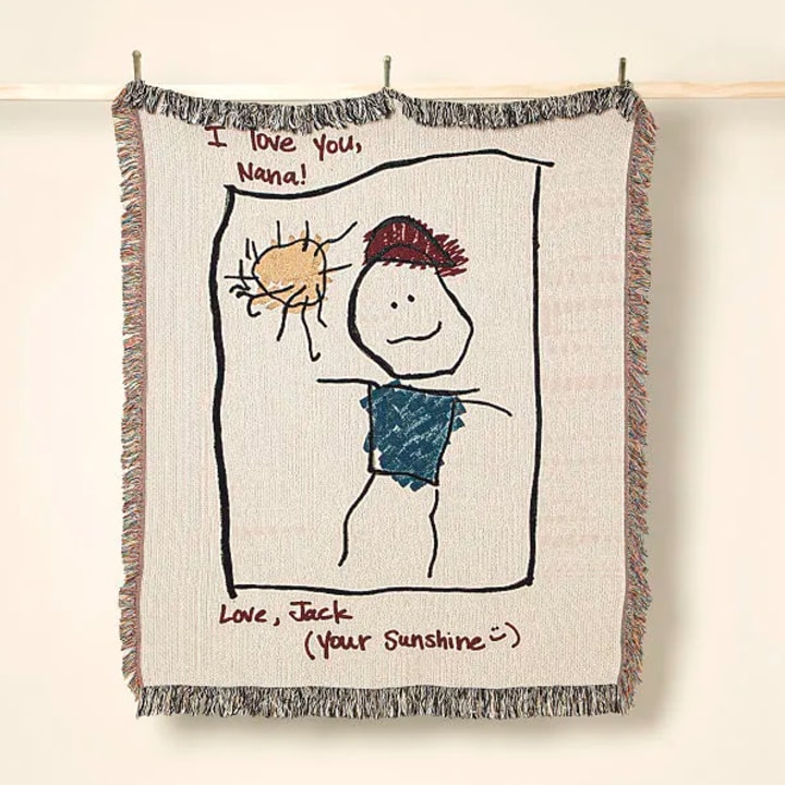 Personalized Drawing 50-Inch x 60-Inch Woven Blanket