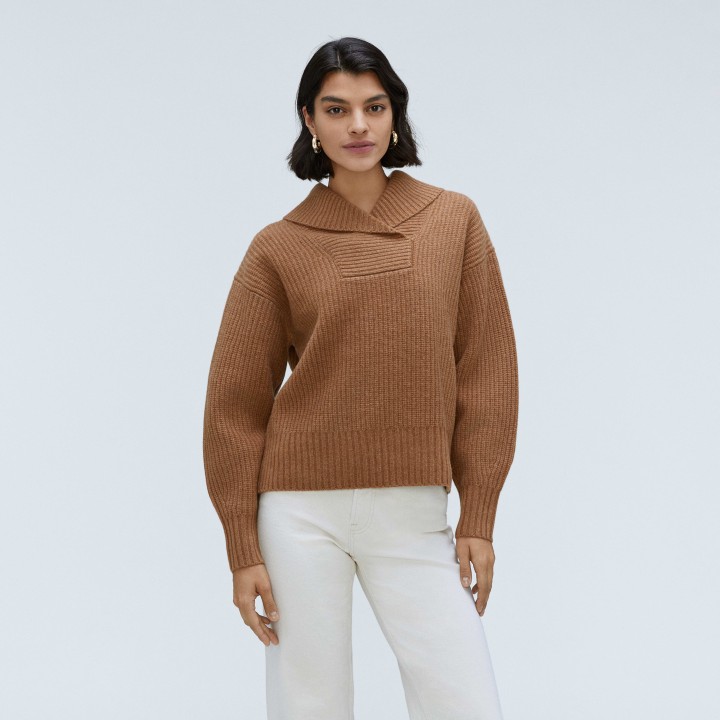 Everlane The Felted Merino Shawl Collar Sweater