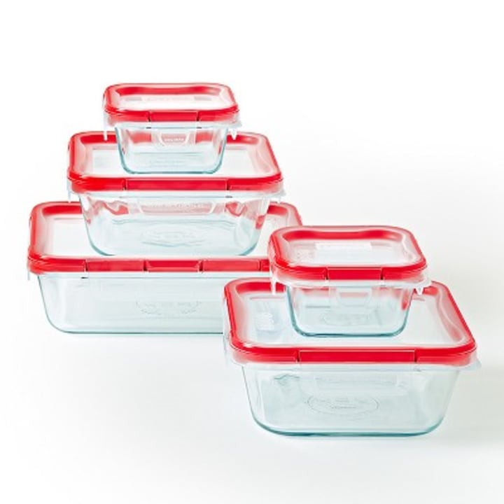 Crate&Barrel Pyrex Ultimate 10-Piece Glass Food Storage Set