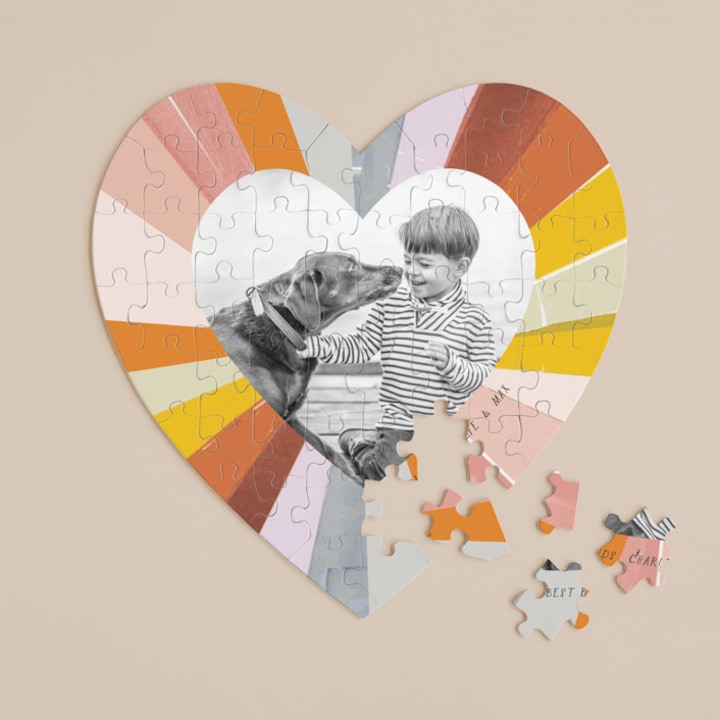 Minted Groovy Kind Of Love 60-Piece Custom Heart Puzzle