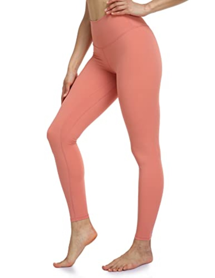 Colorfulkoala Women&#039;s Buttery Soft High Waisted Yoga Pants Full-Length Leggings(M, Coral Pink)