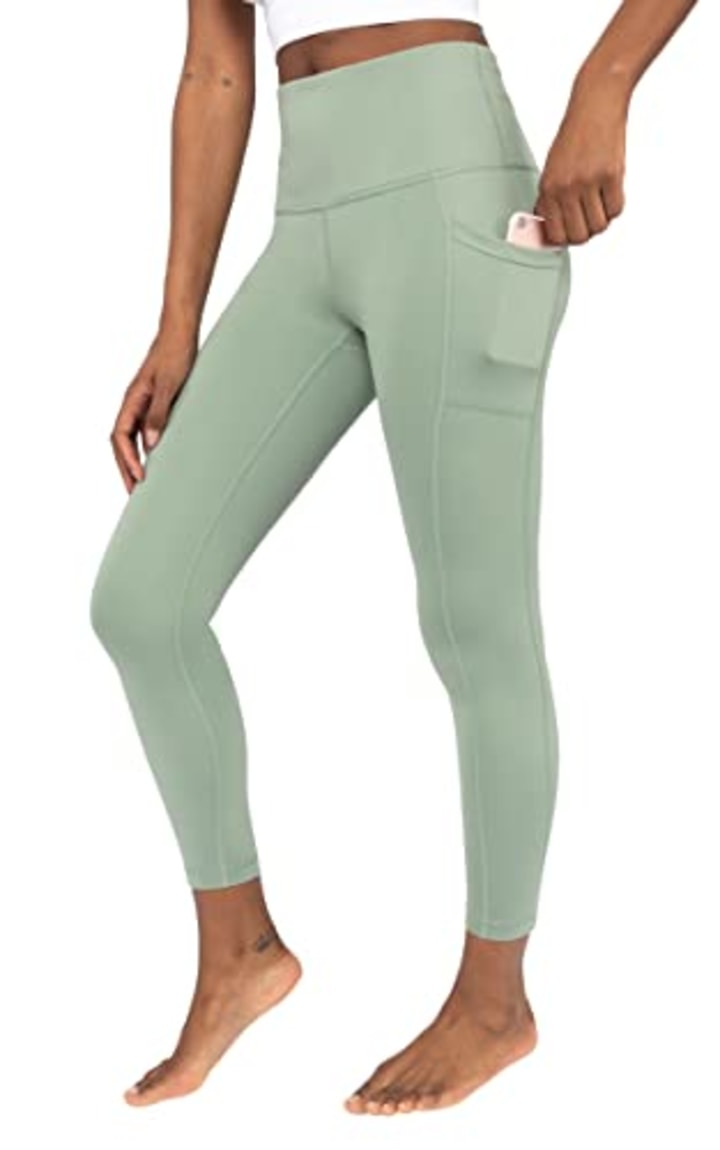 Yogalicious Lux High Waist Side Pocket Ankle Legging - Lily Pad Lux - Large