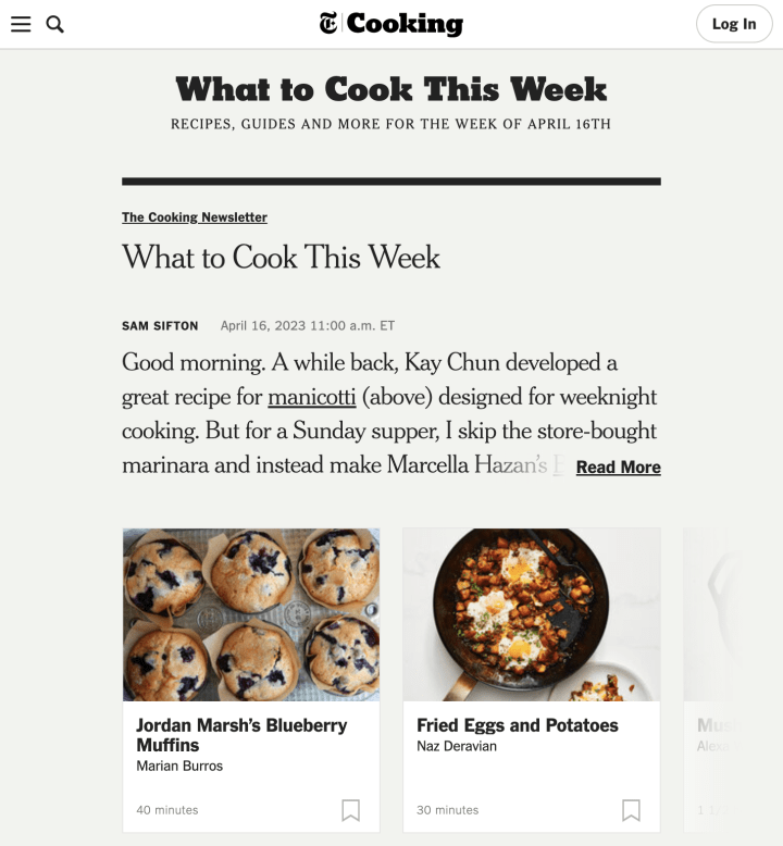 New York Times Cooking Subscription
