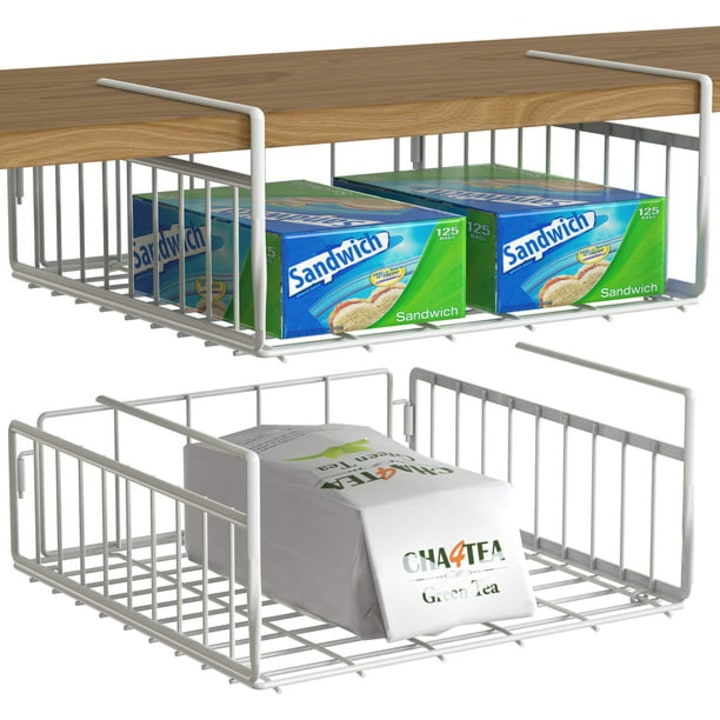 Matte Black Under-Shelf Storage Basket