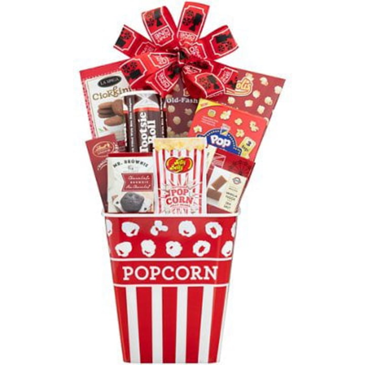 Family Movie Night Popcorn and Sweets Gift Basket