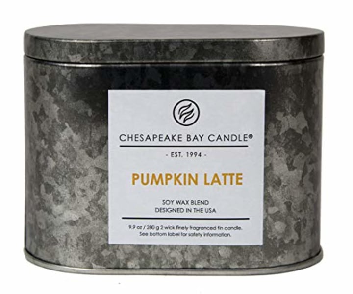 Chesapeake Bay Pumpkin Latte Two-Wick Tin Scented Candle