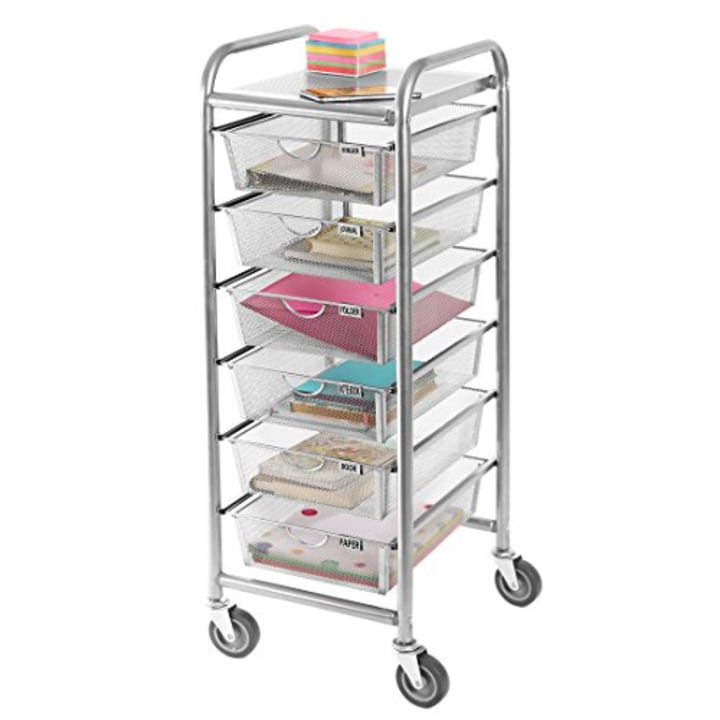 Seville Classics WEB488 6-Drawer Steel Mesh Organizer Cart (Amazon)