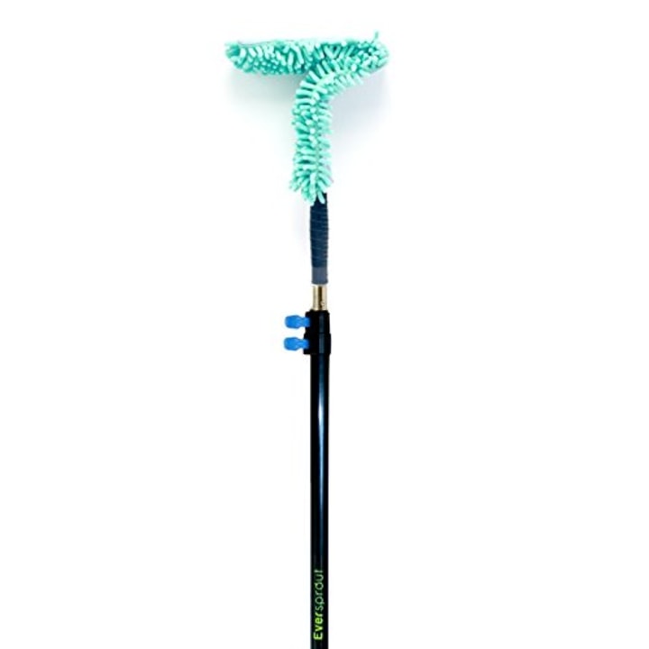 EVERSPROUT 5-to-14 Foot Flexible Microfiber Ceiling &amp; Fan Duster (20+ Ft. Reach) | Bendable to Clean Any Fan Blade | Removable &amp; Washable Brush Head | 3-Stage Lightweight Aluminum Extension Pole