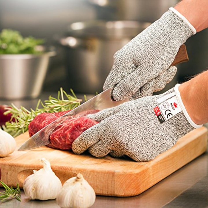 NoCry Cut Resistant Gloves - Ambidextrous, Food Grade, High Performance Level 5 Protection. Size Small, Free Ebook Included!