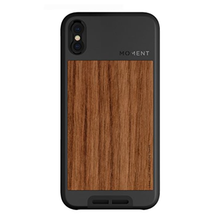 iPhone X Case || Moment Photo Case in Walnut Wood - Thin, Protective, Wrist Strap Friendly case for Camera Lovers.