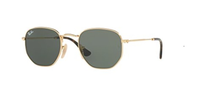 Ray-Ban RB3548N HEXAGONAL 001 51M Gold/Green Sunglasses For Men For Women