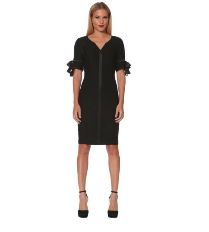 Satin Bow Trim Dress