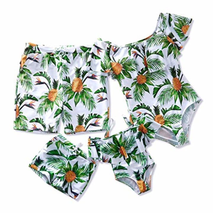 Pineapple Printed Family Swimwear