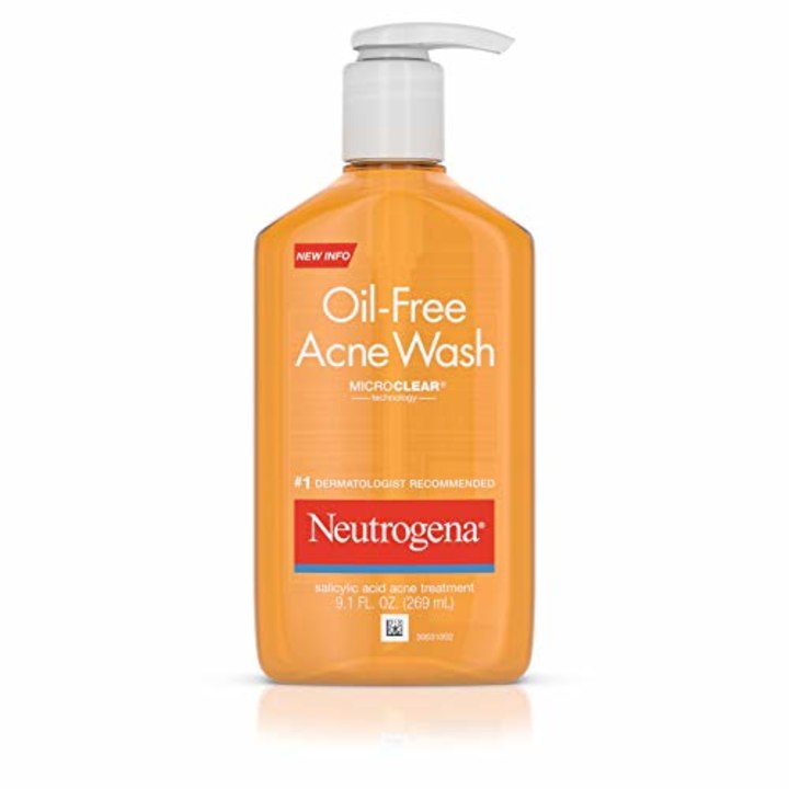 Neutrogena Oil-Free Acne Fighting Facial Cleanser with Salicylic Acid Acne Treatment medicine,, Daily Oil Free Acne Face Wash for Acne-Prone Skin with Salicylic Acid Medicine, 9.1 fl. Oz (Pack of 3)