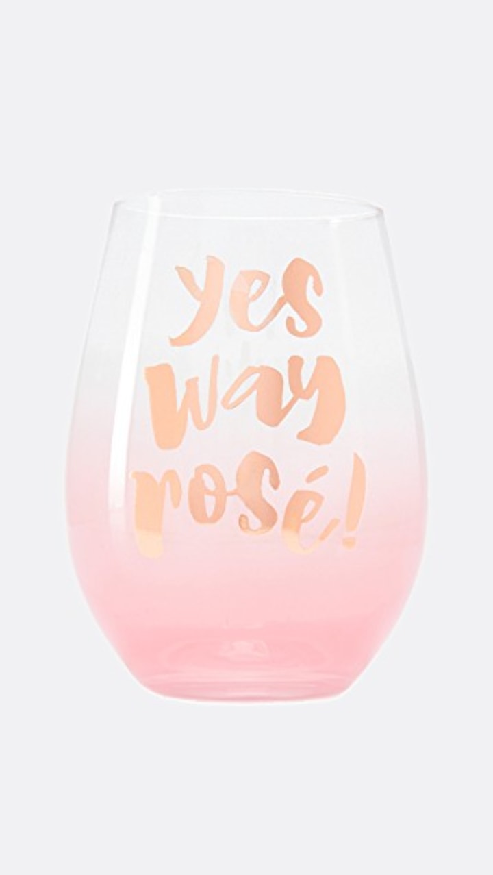 Slant Collections Women&#039;s Yes Way Rose Wine Glass