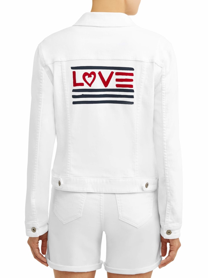 Love Flag Denim Jacket