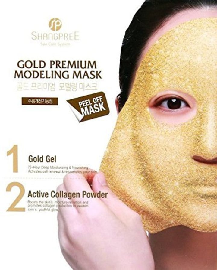 Shangpree - Gold Premium Modeling Mask - Anti Aging Mask with Gold &amp; Collagen - Moisturising &amp; Rejuvenating Masks
