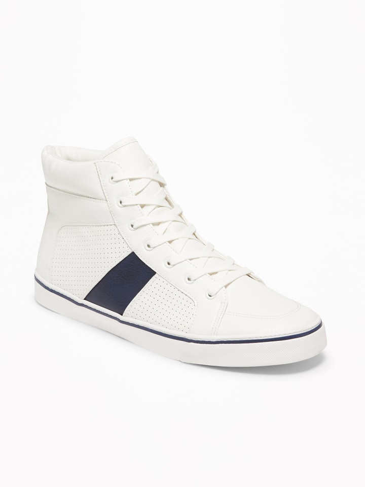 Textured Faux-Leather High-Tops for Men