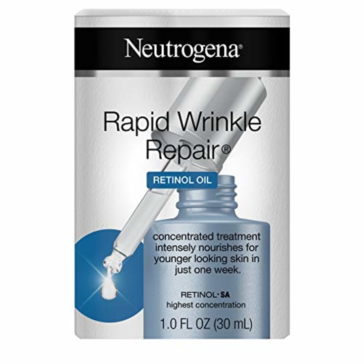 Neutrogena Rapid Wrinkle Repair Face Oil Retinol Serum, Lightweight Anti Wrinkle Serum for Face, Dark Spot Remover for Face, Deep Wrinkle Treatment with Concentrated Retinol SA, 1.0 fl. oz