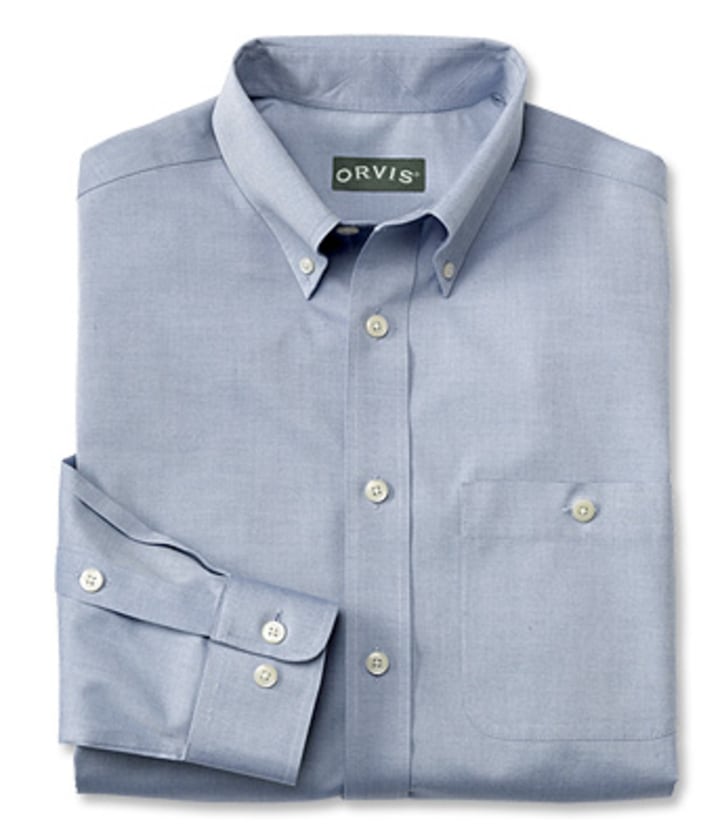 Wrinkle-Free Pinpoint Oxford Long-Sleeved Shirt