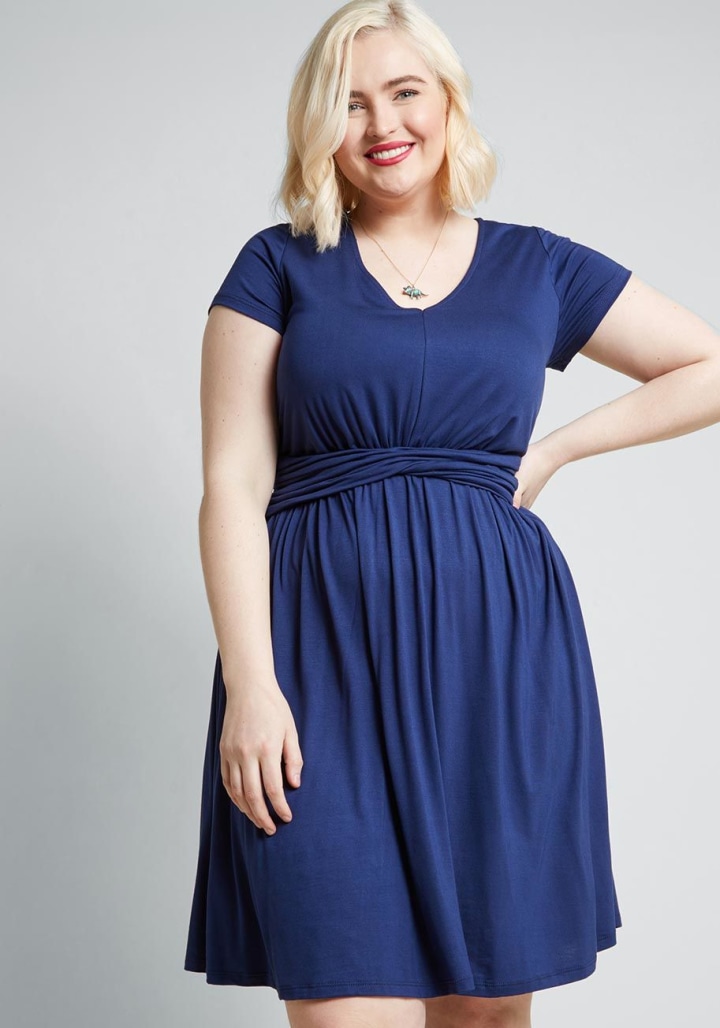 A Pleasure Indeed Knit Dress in Navy