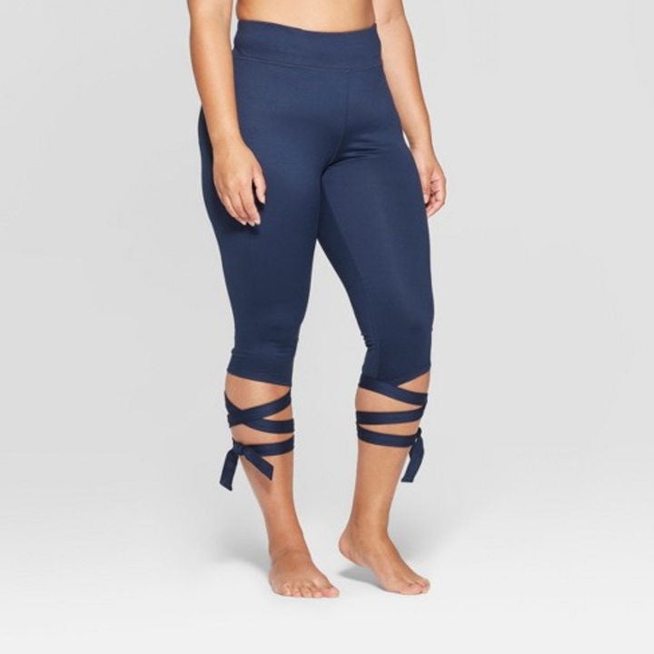 Women&#039;s Plus Size Side Tie Capri Mid-Rise Leggings - JoyLab(TM)