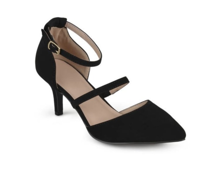 Double Strap Pointed Toe Pumps